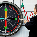 **Prompt 1:** A focused real estate investor, a man or woman in their late 30s, stands at a crossroads, symbolizing the complexity of the market. Around them, visual metaphors represent economic indicators: rising interest rate graphs, inflation charts, and a tangled web of market information. The investor holds a glowing compass pointing towards a stylized, well-maintained building, representing the "right timing" and a sound investment. Subtle digital overlays show "DPE" ratings and "IRL" indices. The atmosphere is analytical and decisive, with a touch of challenge. Realistic, detailed style, with a European urban backdrop.