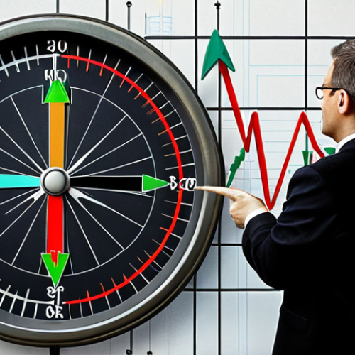**Prompt 1:** A focused real estate investor, a man or woman in their late 30s, stands at a crossroads, symbolizing the complexity of the market. Around them, visual metaphors represent economic indicators: rising interest rate graphs, inflation charts, and a tangled web of market information. The investor holds a glowing compass pointing towards a stylized, well-maintained building, representing the "right timing" and a sound investment. Subtle digital overlays show "DPE" ratings and "IRL" indices. The atmosphere is analytical and decisive, with a touch of challenge. Realistic, detailed style, with a European urban backdrop.